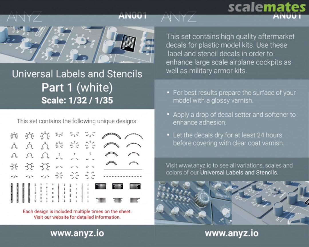 Boxart Universal Labels and Stencils AN001 ANYZ