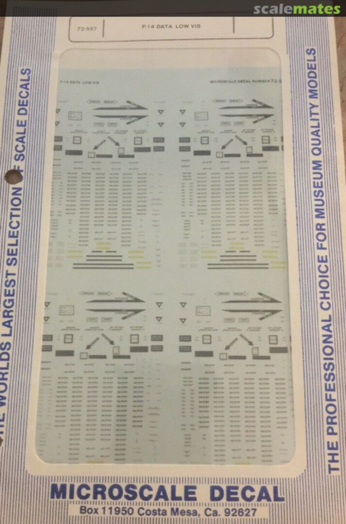 Boxart F-14 Data Low Viz 72-557 Microscale