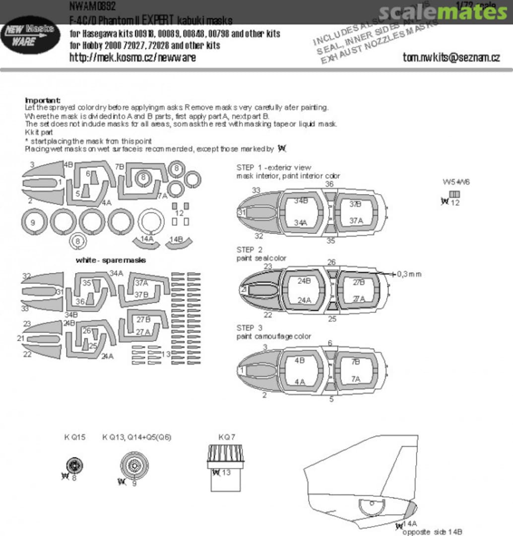 Boxart F-4 C/D Phantom II EXPERT kabuki masks  New Ware