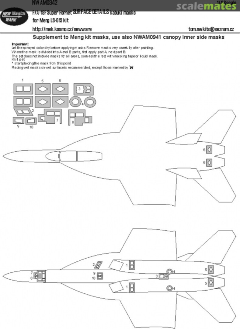 Boxart F/A-18F Super Hornet SURFACE DETAILS kabuki masks NWAM0942 New Ware