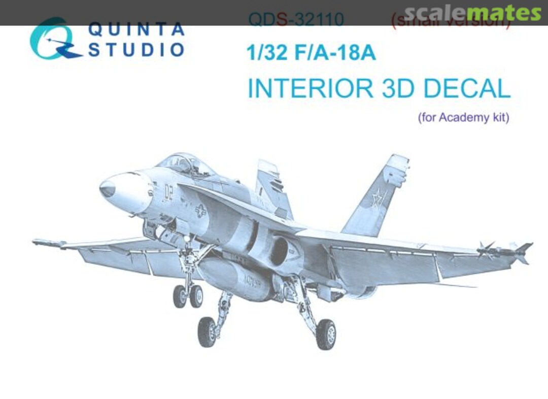 Boxart F/A-18A interior 3D decals (small version) QDS-32110 Quinta Studio