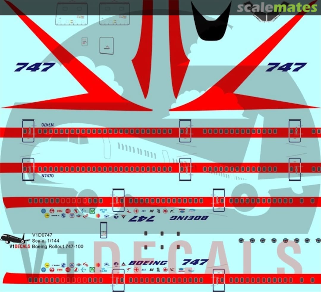 Boxart Boeing 747-100 V1D0747-144 V1 Decals