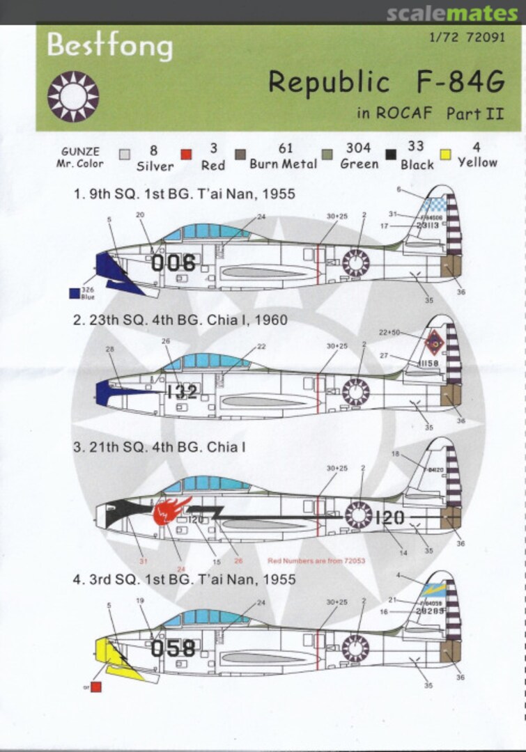 Boxart Republic F-84G in ROCAF Part II 72091 Bestfong