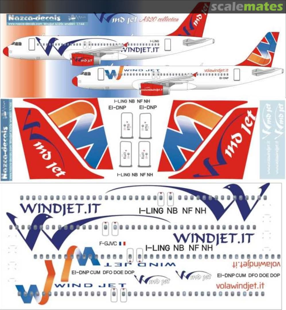 Boxart Airbus A320-211, A320-212, A320-231, A320-232 WDN001 Nazca decals