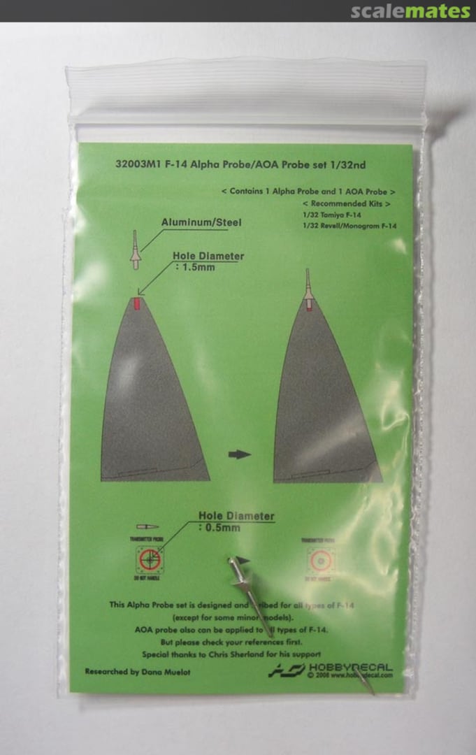 Boxart F-14 Tomcat Alpha Probe/AoA Probe Set 32003M1 HobbyDecal