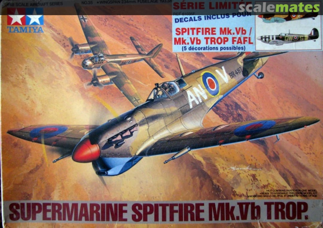 Boxart Supermarine Spitfire Mk.Vb Trop. 61035F Tamiya