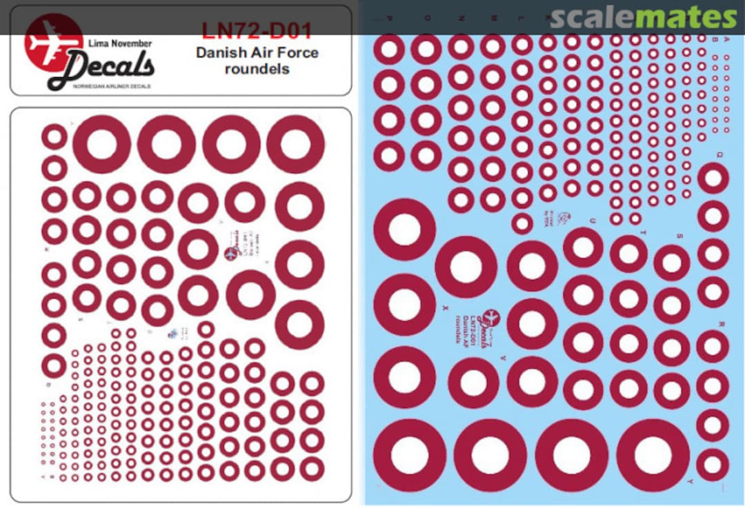 Boxart Danish Air Force roundels LN72-D01 Lima November Decals