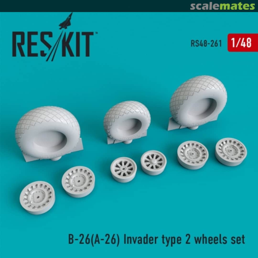 Boxart A-26 Invader wheels set type 2 RS48-0261 ResKit