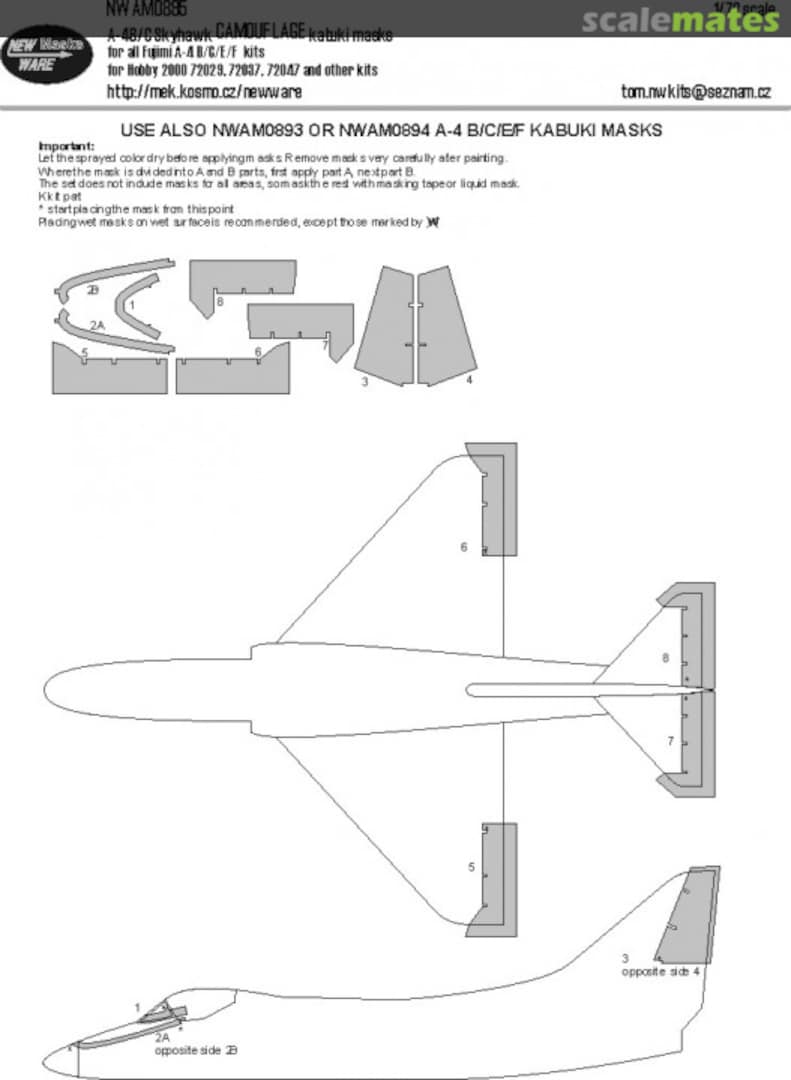 Boxart A-4B/C/E/F Skyhawk CAMOUFLAGE kabuki masks NWAM0895 New Ware