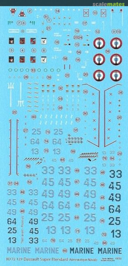 Boxart Dassault Super Etendard Aeronavale BD 72-129 Berna Decals