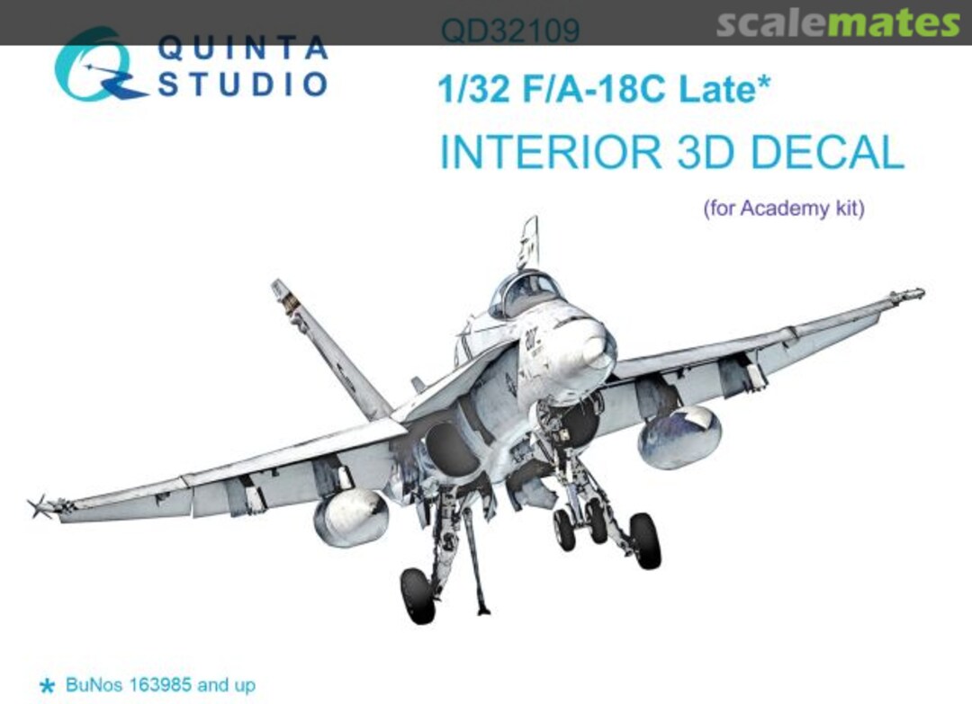 Boxart F/A-18C Late interior 3D decals QD32109 Quinta Studio