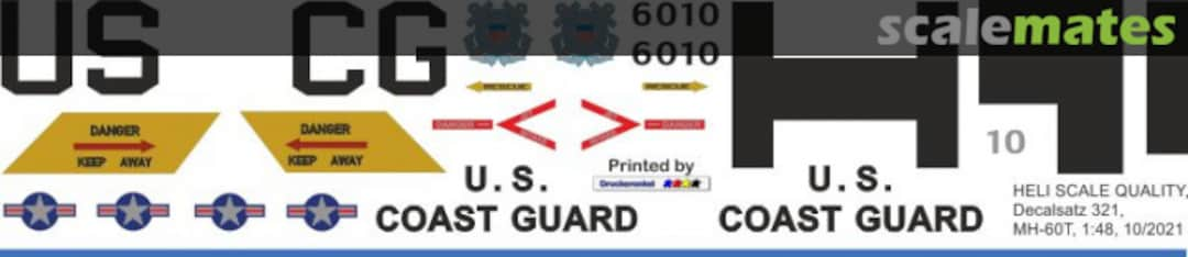 Boxart MH-60T - US Coast Guard weiß-rot - 6010 Decal 321 Heli Scale Quality