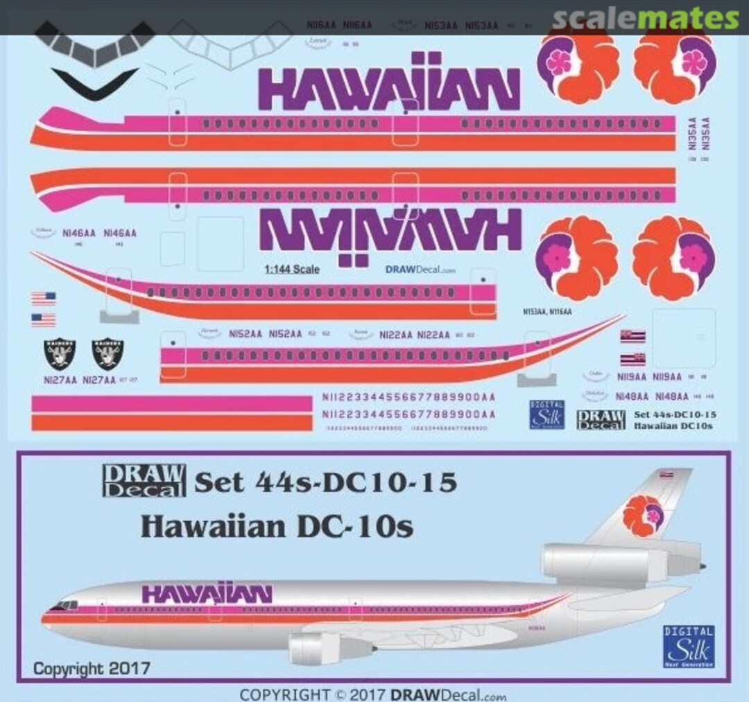 Boxart Hawaiian DC-10s 44-DC10-15 Draw Decal