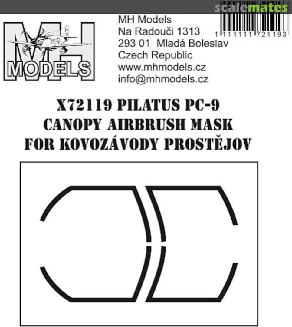 Boxart Pilatus PC-9 Canopy Airbrush Mask X72119 MH Models