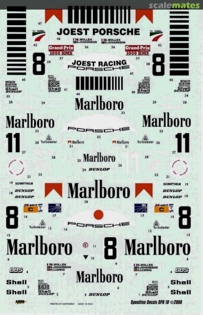 Boxart #8 & #11 Joest 1983 Marlboro Porsche 962 SPD19 Speedline