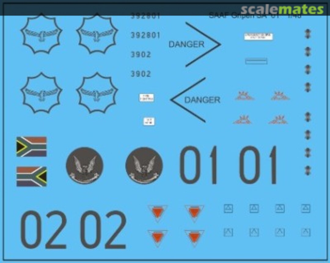 Boxart SAAF Gripen SA MAV-480143 MAV Decals