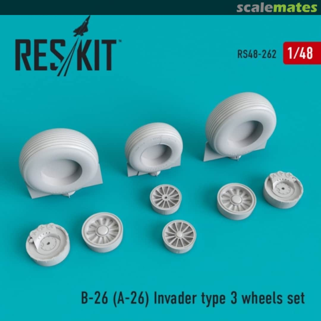 Boxart A-26 Invader wheels set type 3 RS48-0262 ResKit