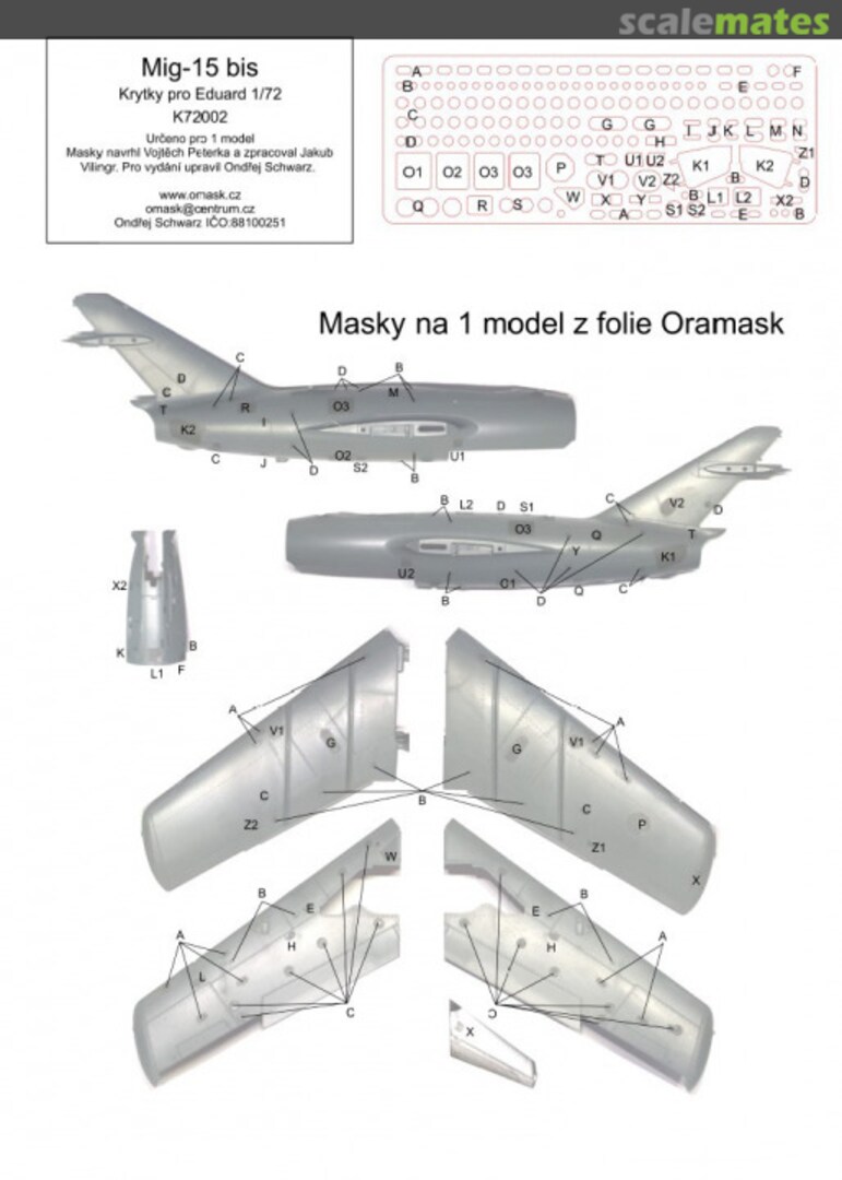 Boxart Mig-15 bis masky na krytky (pro Eduard) 17002 Omask