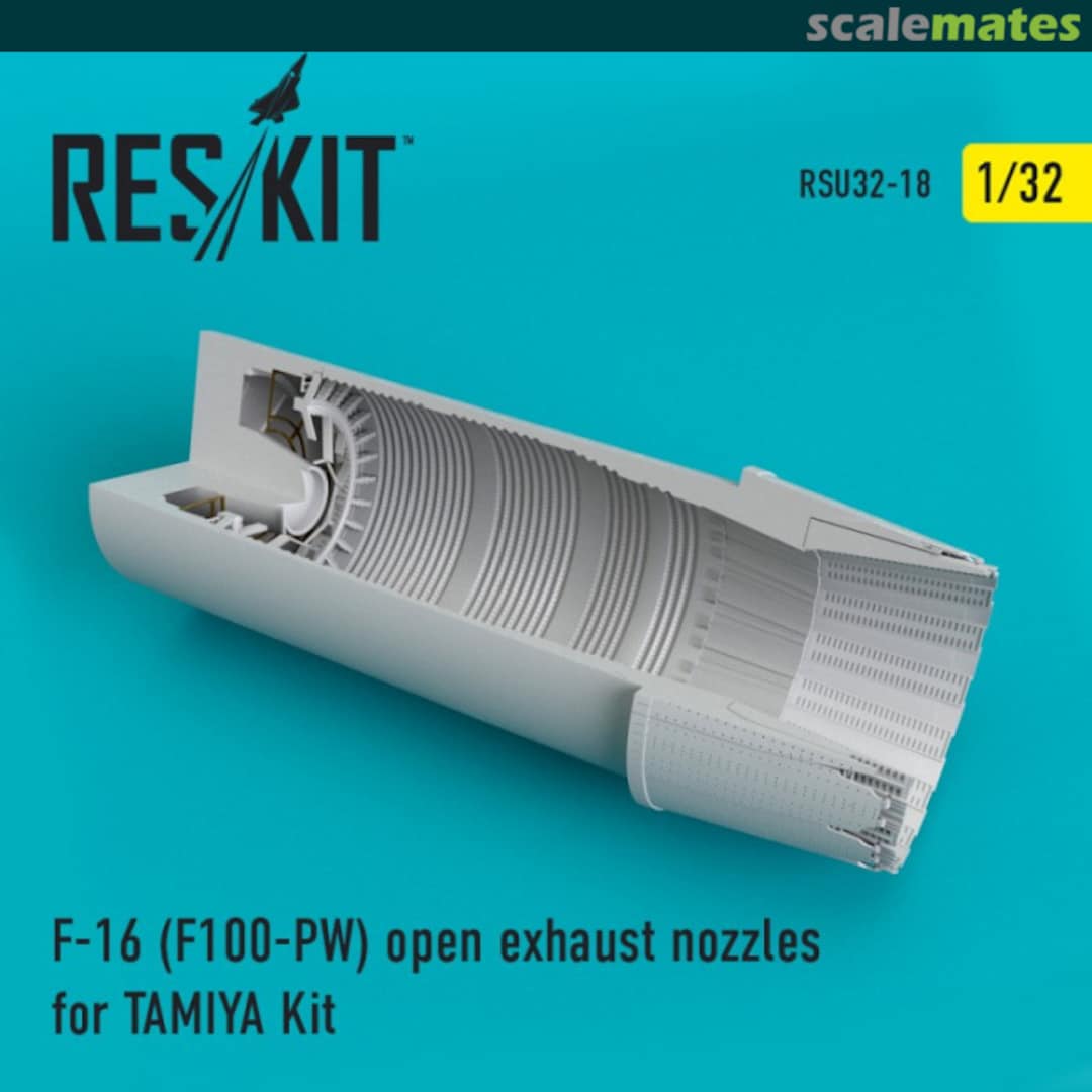 Boxart F-16 (F100-PW) open exhaust nozzles RSU32-0018 ResKit