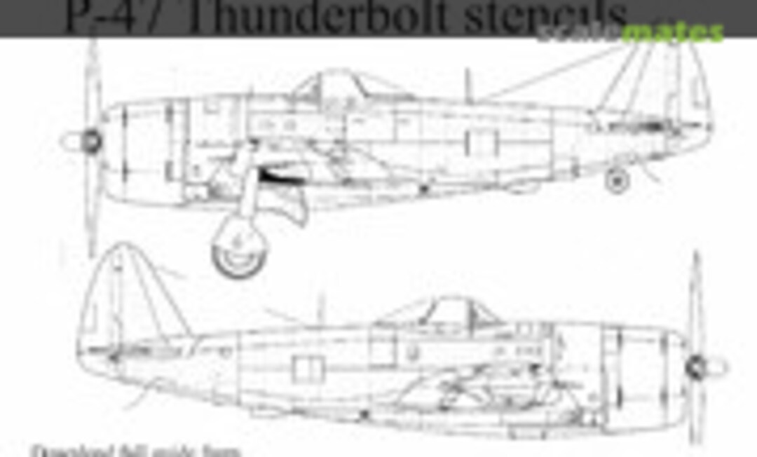 1:48 P-47 Thunderbolt stencils FFA (removable film) (UpRise UR48211)