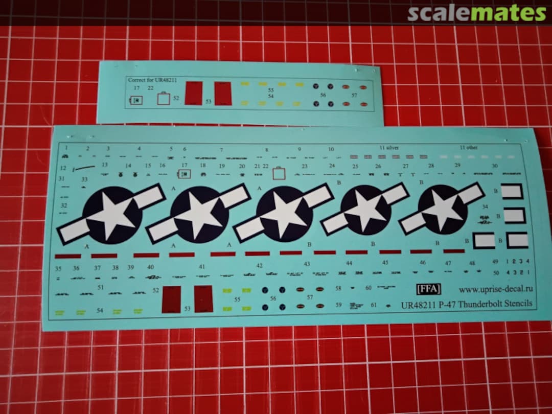 Contents P-47 Thunderbolt stencils FFA (removable film) UR48211 UpRise