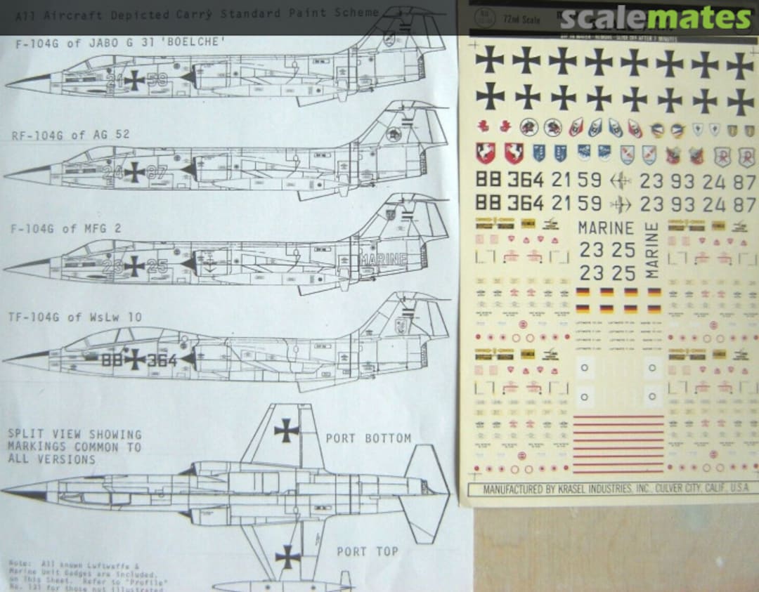 Contents W. German Luftwaffe F-104´s 72-88 Microscale