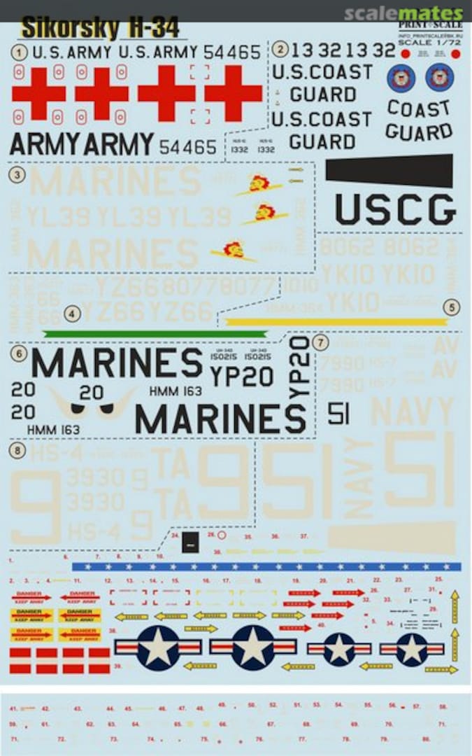 Boxart Sikorsky H-34 72-088 Print Scale