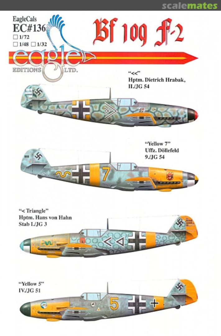 Boxart Bf 109 F-2 EagleCals EC32-136 Eagle Editions