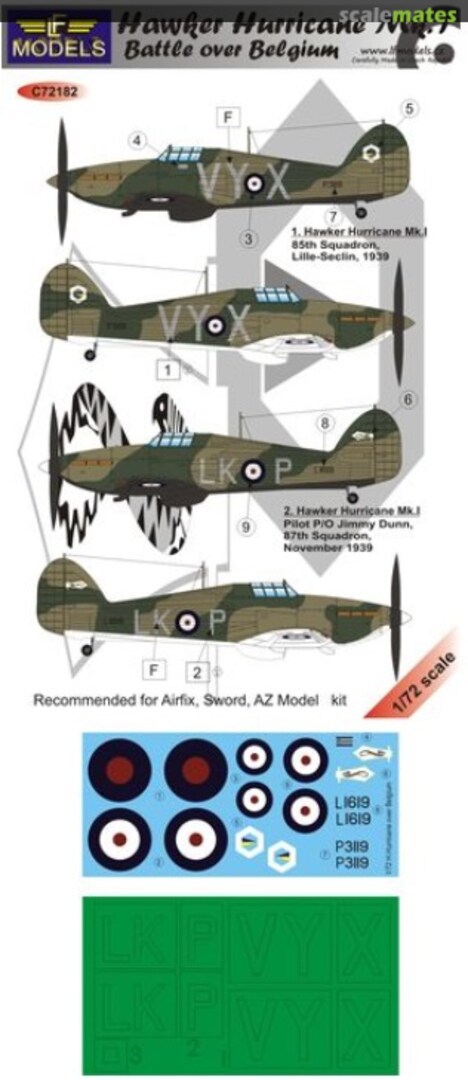 Boxart Hawker Hurricane Mk.I C72182 LF Models