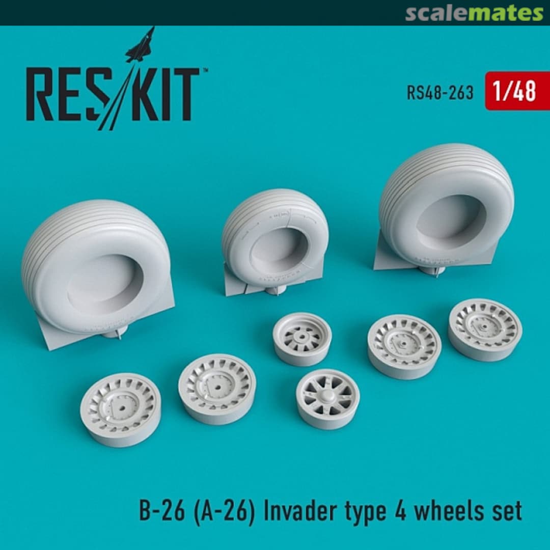 Boxart A-26 Invader wheels set type 4 RS48-0263 ResKit