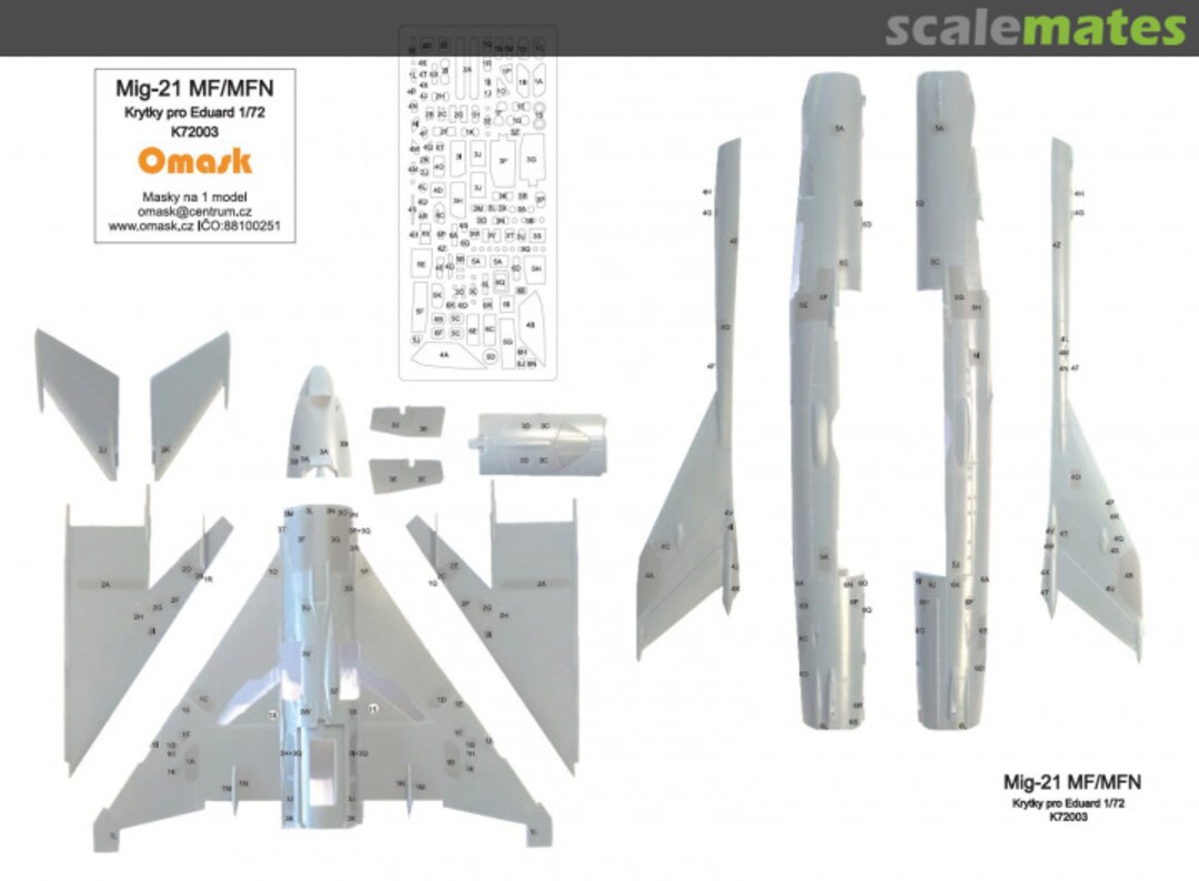 Boxart Mig-21MF/MFN masky na krytky 17003 Omask