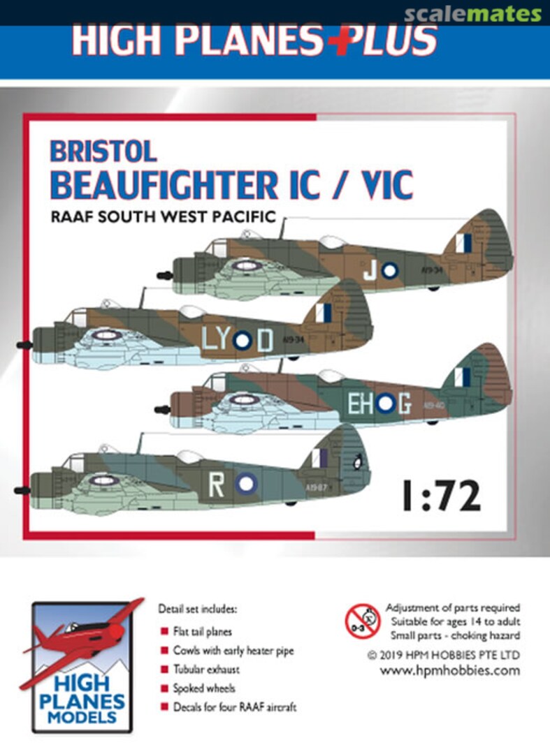 Boxart Bristol Beaufighter Mk.Ic and Mk.VIc Conversion HPL072004 High Planes Models