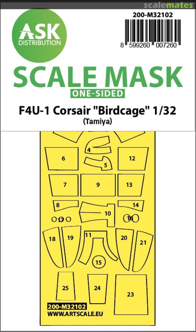 Boxart F4U-1 Corsair Birdcage masks 200-M32102 ASK