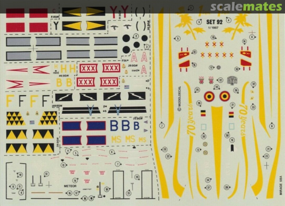 Boxart Royal Air Force Meteor NF.11, 12, 13 & 14: Nos. 5, 11, 25, 29, 39, 46, 60 + 72 Sqns. | Belgian Air Force Mirage 5BA, 1 Sqn. 92 Modeldecal