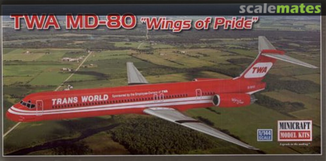 Boxart TWA MD-80 "Wings of Pride" 14633 Minicraft Model Kits