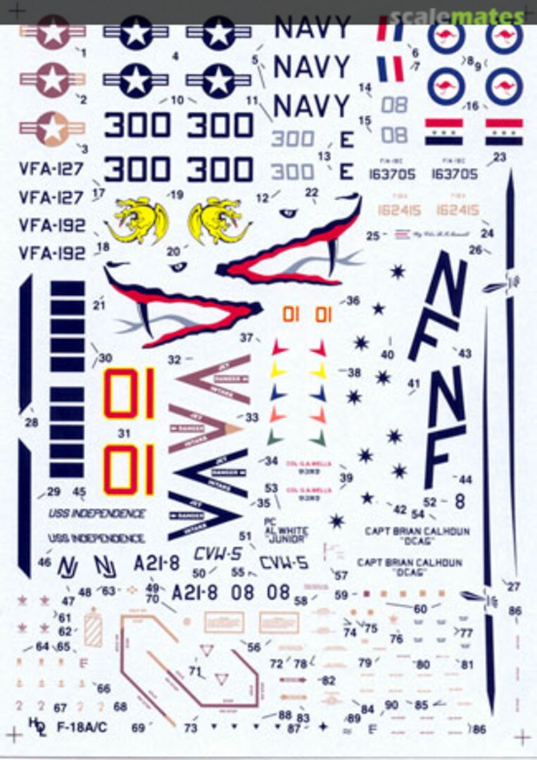 Boxart F-18 A/C Hornet 48-004 Hi-Decal Line