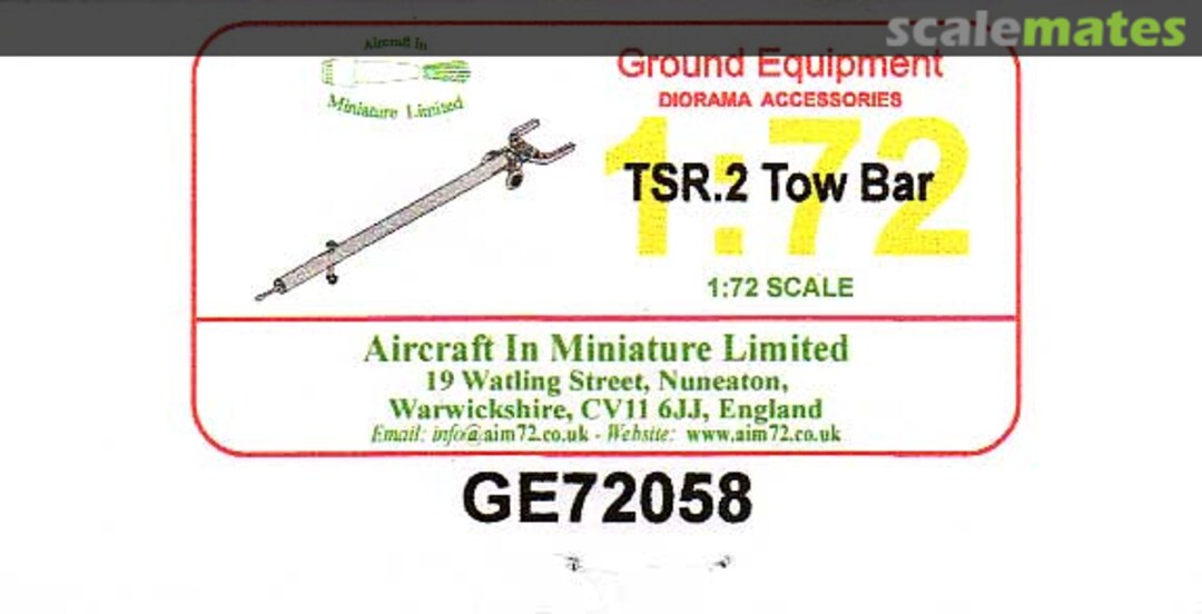 Boxart TSR.2 Towbar GE72058 Aircraft In Miniature Ltd