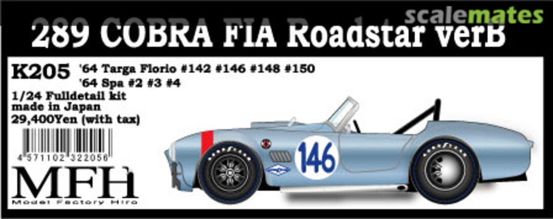 Boxart Shelby AC Cobra 289 FIA Roadster K-205 Model Factory Hiro