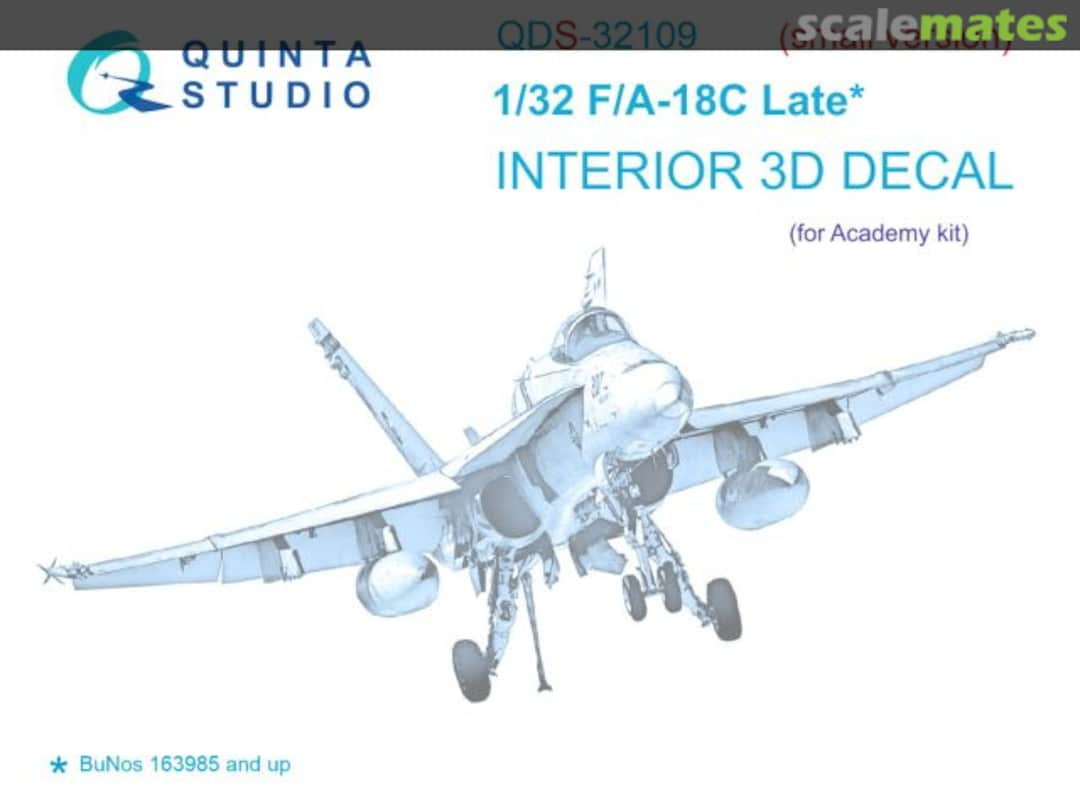 Boxart F/A-18C Late interior 3D decals (small version) QDS-32109 Quinta Studio