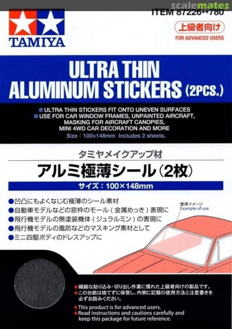 Boxart Ultra Thin Aluminum Stickers 87226 Tamiya