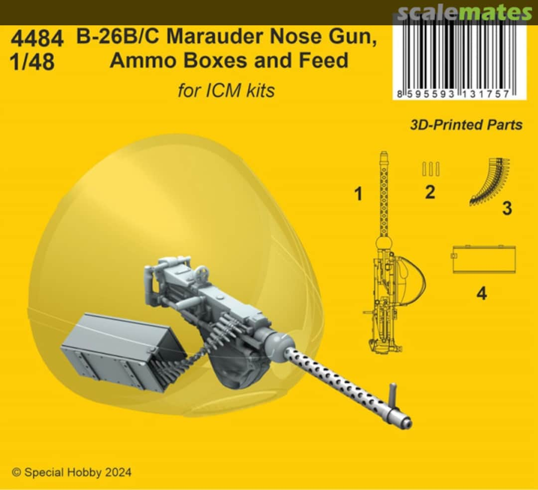 Boxart B-26B/C Marauder Nose Gun, Ammo Boxes and Feed  4484 CMK