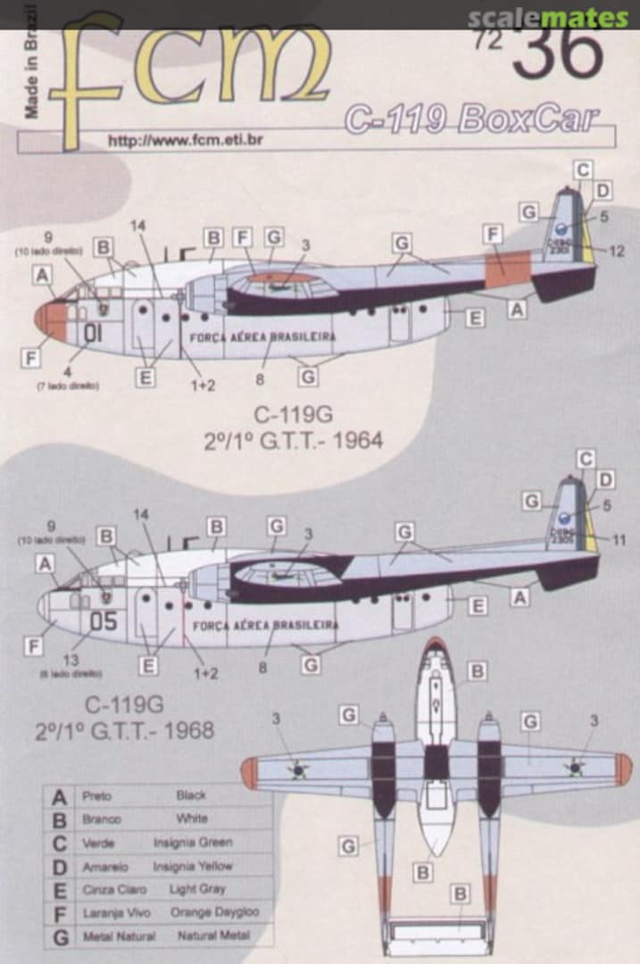 Boxart Fairchild C-119G Flying Boxcar 72-36 FCM