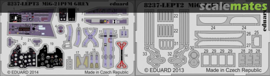 Boxart MiG-21 PFM PE-set GREY 8239-LEPT1 Eduard