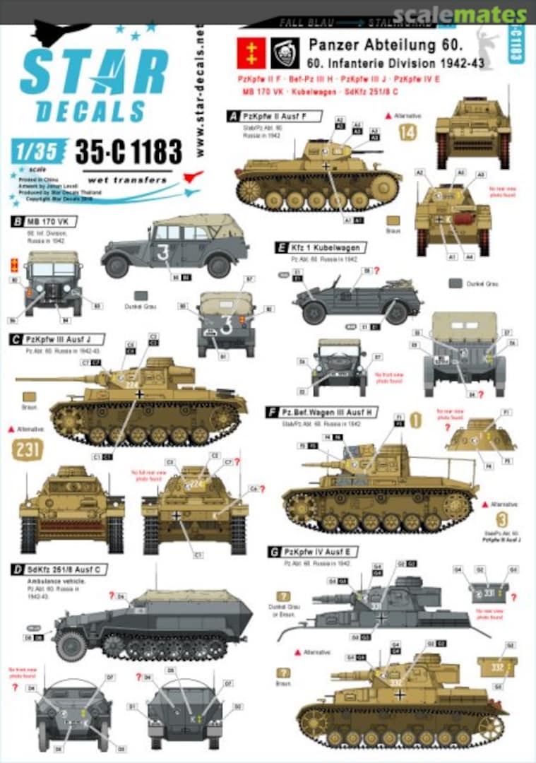 Boxart Fall Blau and Stalingrad # 1. 35-C1183 Star Decals