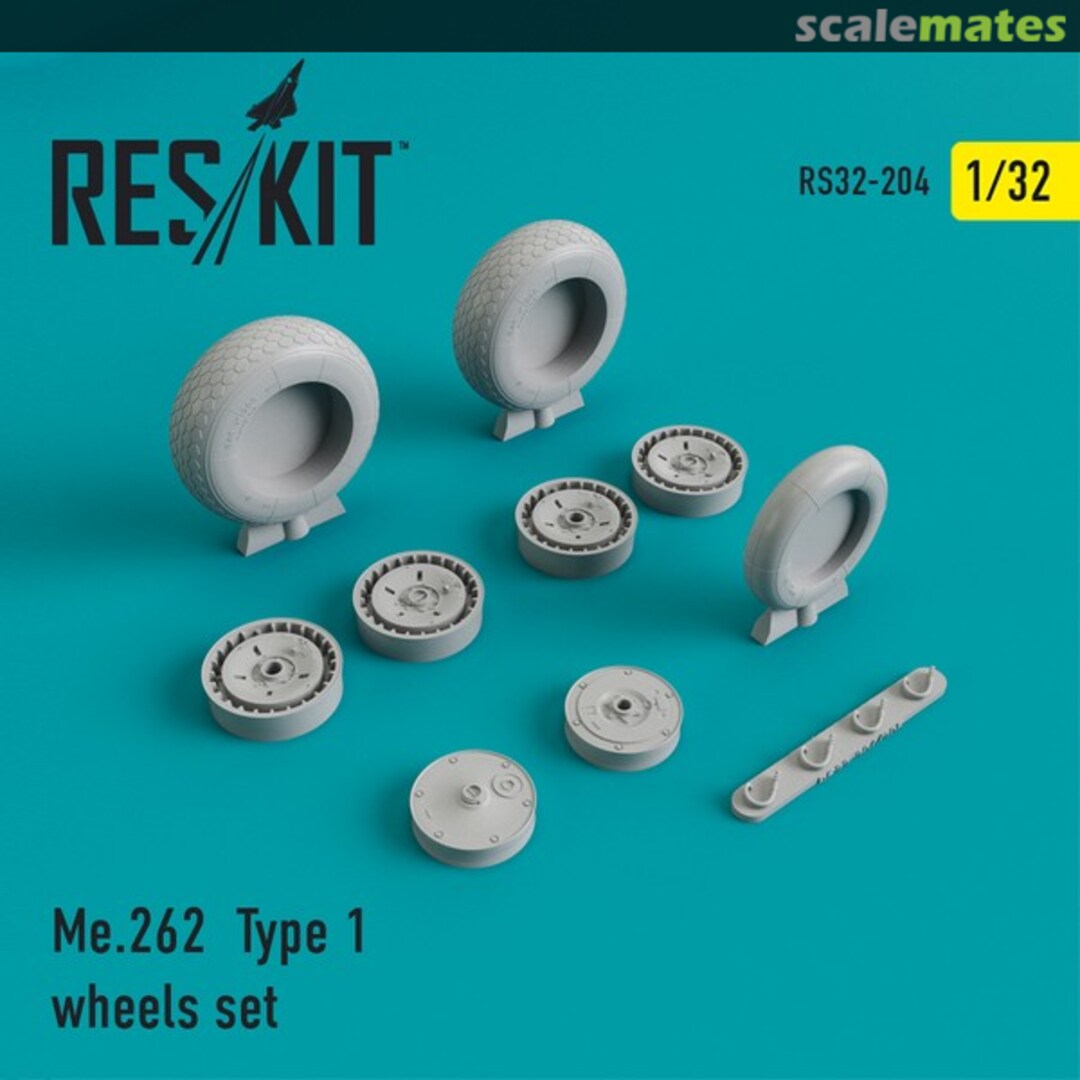 Boxart Messerschmitt Me 262 Type 1 wheels set RS32-0204 ResKit