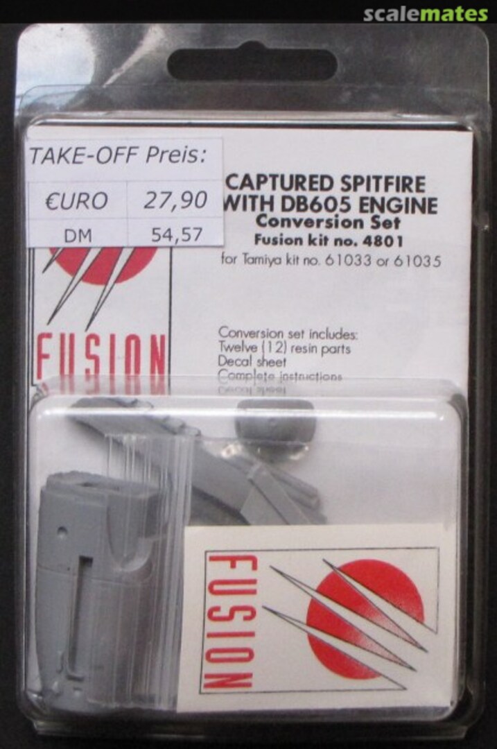 Boxart Captured Spitfire w/ DB605 Engine Conversion Set FUS 4801 Fusion