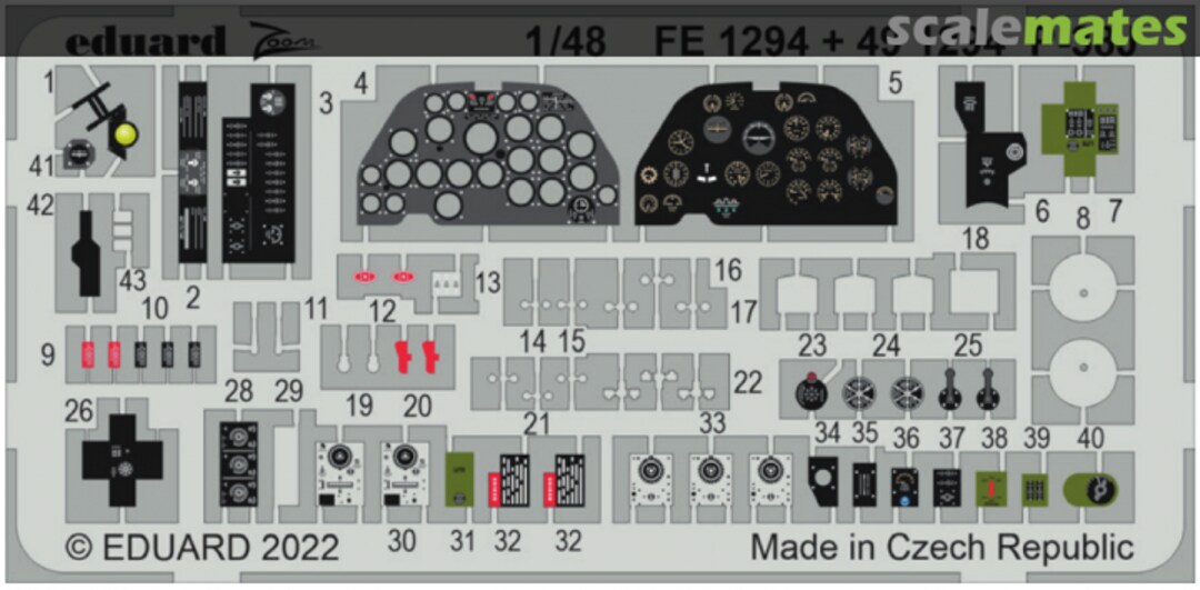 Boxart P-38J detail set FE1294 Eduard