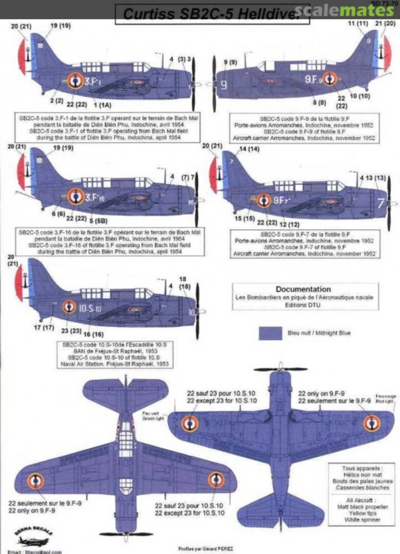 Boxart Curtiss SB2C-5 Helldiver BD 72-70 Berna Decals