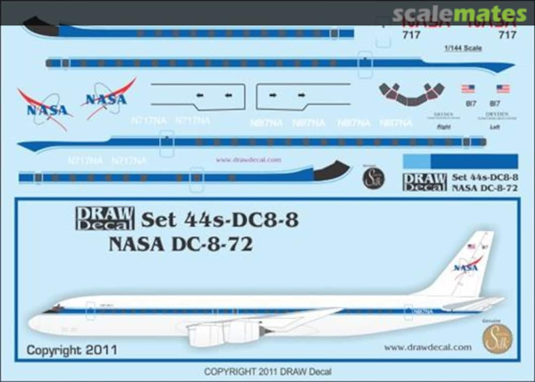 Boxart McDonnell Douglas DC-8-72 NASA N717NA 44s-DC8-8 Draw Decal