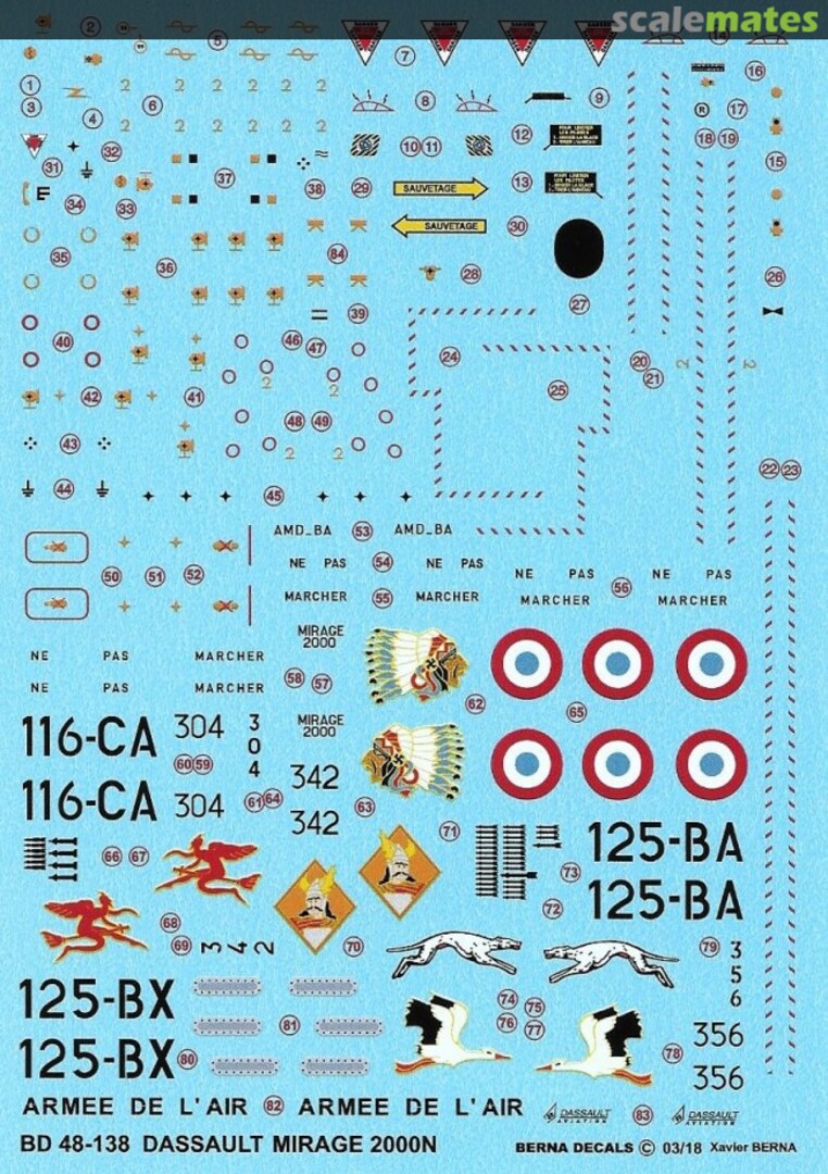 Boxart Mirage 2000N 'La Fayette' BD48-138 Berna Decals